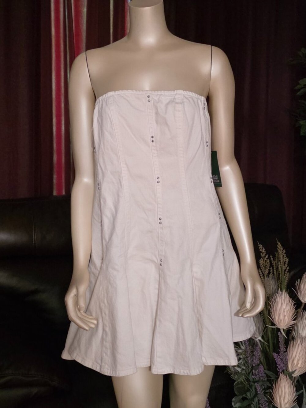 Strapless Mini Denim Dress!